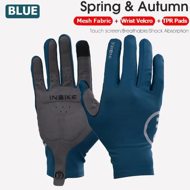 INBIKE Spring Cycling Gloves for Men Touchscreen Breathable Mountain Bike Gloves Bicycle Gloves for Riding Biking Racing Gloves
