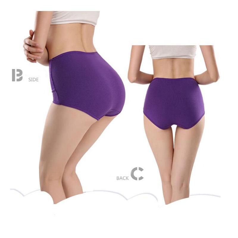 Braguitas M-5XL para Mujer Ropa Interior Abdominal de Cintura Alta Algodón Calzoncillos Sin Costuras Chica Talla Grande Ropa Interior Íntima Femenina 3 Piezas/Lote