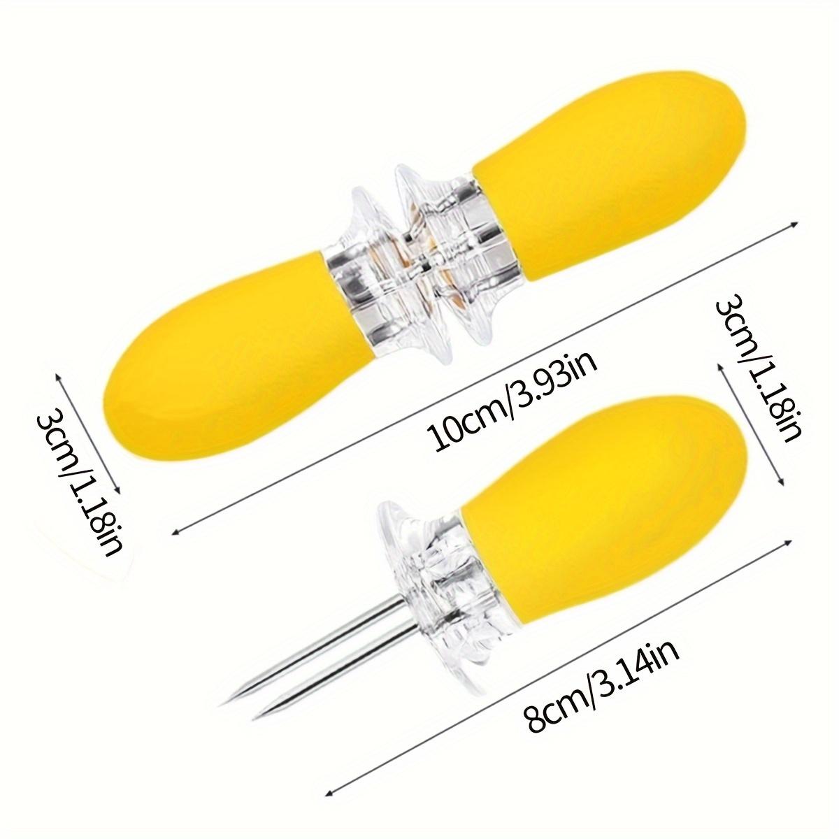 

4Pcs Multifunctional Stainless Steel Corn Forks, Durable BBQ Grilling Needles, Reusable Fruit Skewers for Camping, Simple and Practical Kitchen Tool 4pc жёлтый