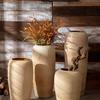 Handmade Retro Nostalgic Large Ceramic Floor Vase – Coarse Pottery Feng Shui Decor for Living Room or Hotel.