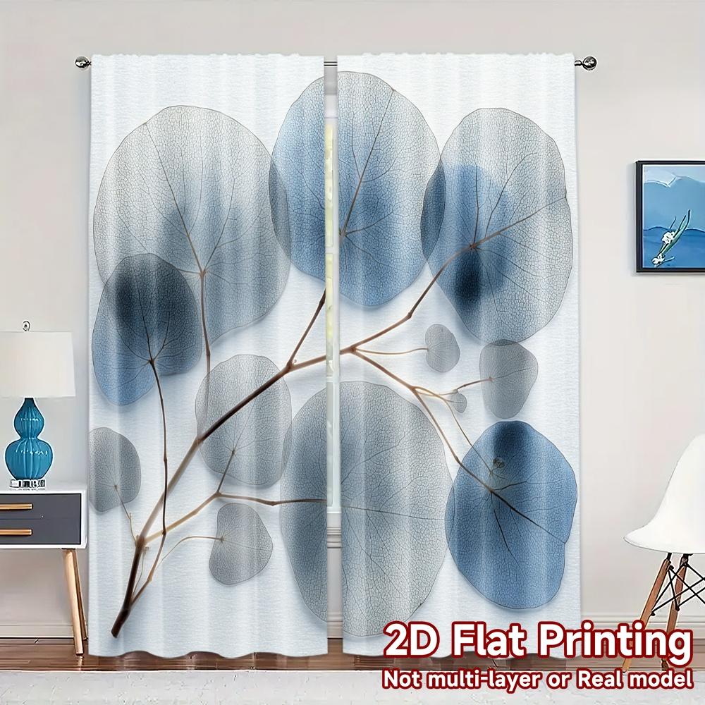 

Flat Printing Curtains Without Rod Floral Leaves Arrangement Women Is Day Festival Popular Drapes Prints Curtain Set Of 2 Made Polyester Washable W100*H70(CM)-Grommet top&1PCS