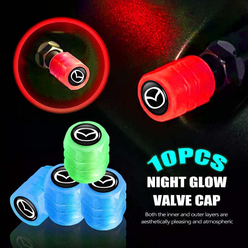 Car Wheel Luminous Valve Caps Night Glowing Tire Decoration Stem Cove Accessories For Mazda 2 3 5 6 Axela Atenza Speed 6 CX3 CX4