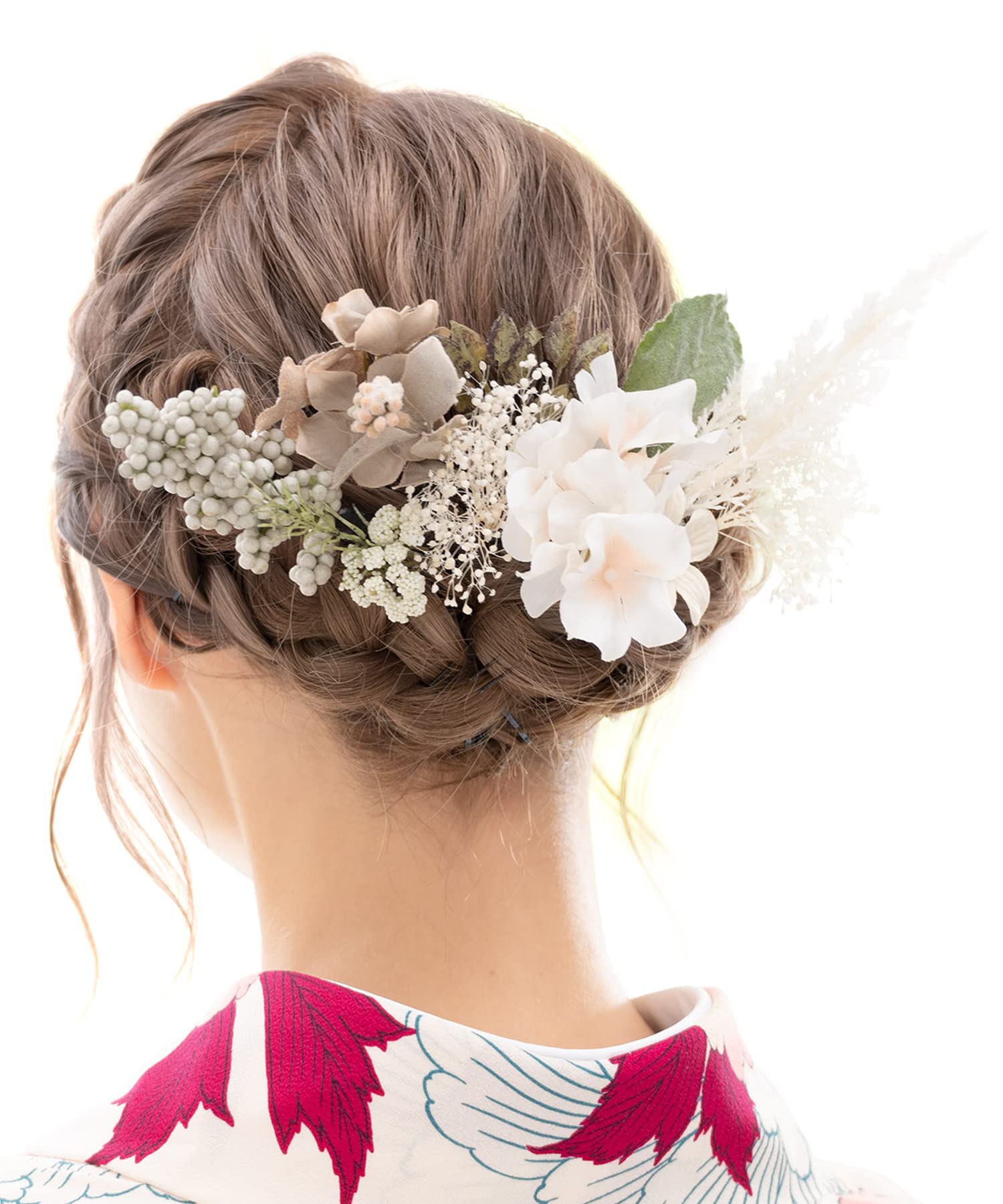 

Soubien Ceremony Hair White and Green Dried Artificial Breath Artificial Flower Set 03 [SOUBIEN] Coming-of-Age Ornament, Baby s Flowers, 11-Piece Set,