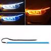 LED DRL Car Daytime Running Light Flexible Waterproof Strip Auto Headlights White Turn Signal Brake Flow Lights 12V