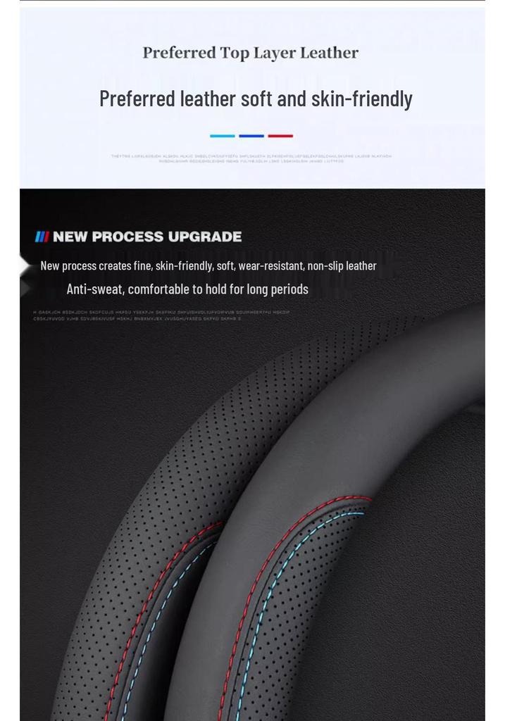 BYD Qin L Non-Slip, Odorless Steering Wheel Cover - No-Sew Interior Modification.
