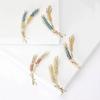 14K Gold Plated Wheat Brooches for Women Unisex Classical 5-color Plant Pins Office Party Friend Gifts Accessories