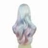 Colorful Ombre Synthetic Wig Women Long Curly Hair With Bangs Cosplay Party Costume Accessory