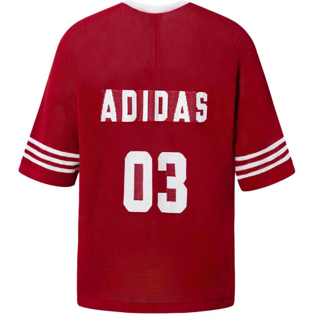 Adidas Originals Blokecore Kurzarm Strick-T-Shirt Unisex Oberteile Siegesrot JL5980