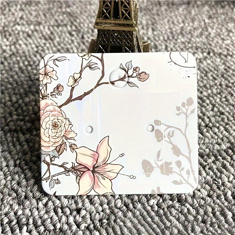 100pcs Chic Floral Earring Display Cards - Durable Patterned Paper, Elegant Showcase Solution for Jewelry