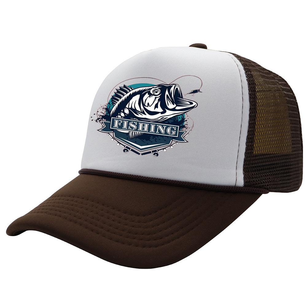 Outdoor Fishing Baseball Cap Recreational Fishing Shade Printed Cap Summer Bent Edge Sunscreen Truck Hat
