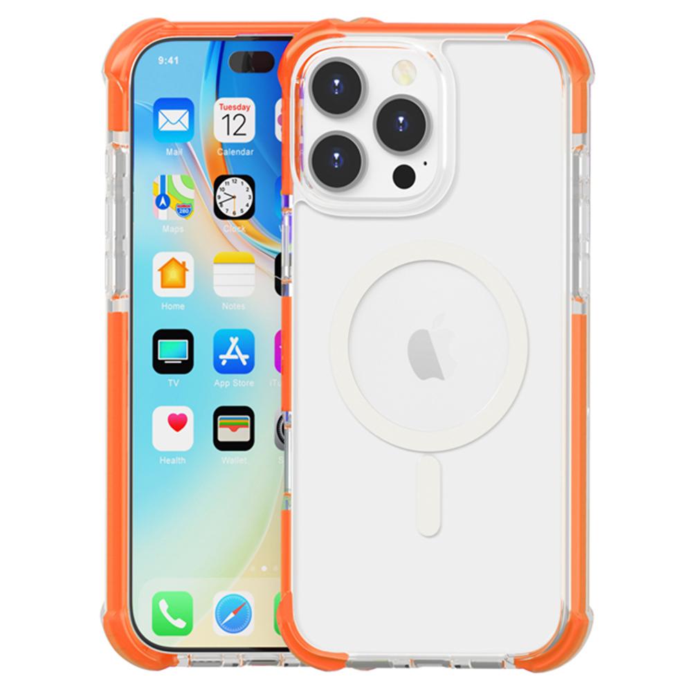 

For iPhone 16 Pro Max Case Compatible with MagSafe Reinforced Corners TPU+Acrylic+TPE Phone Cover Orange