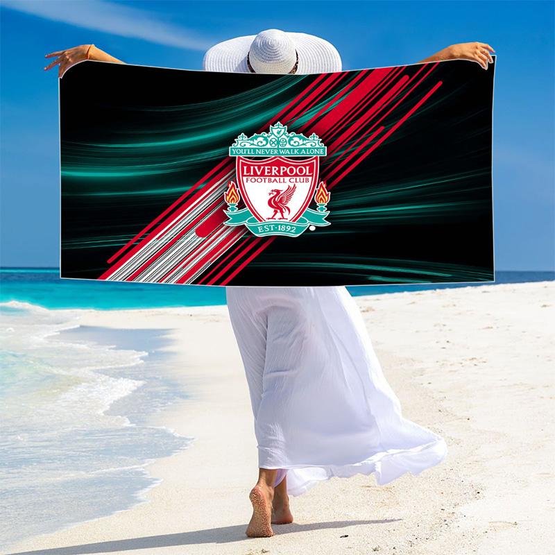 Liverpool Football Club Print Beach Towel, Large Soft Quick Dry Towel for Beach Camping Swimming