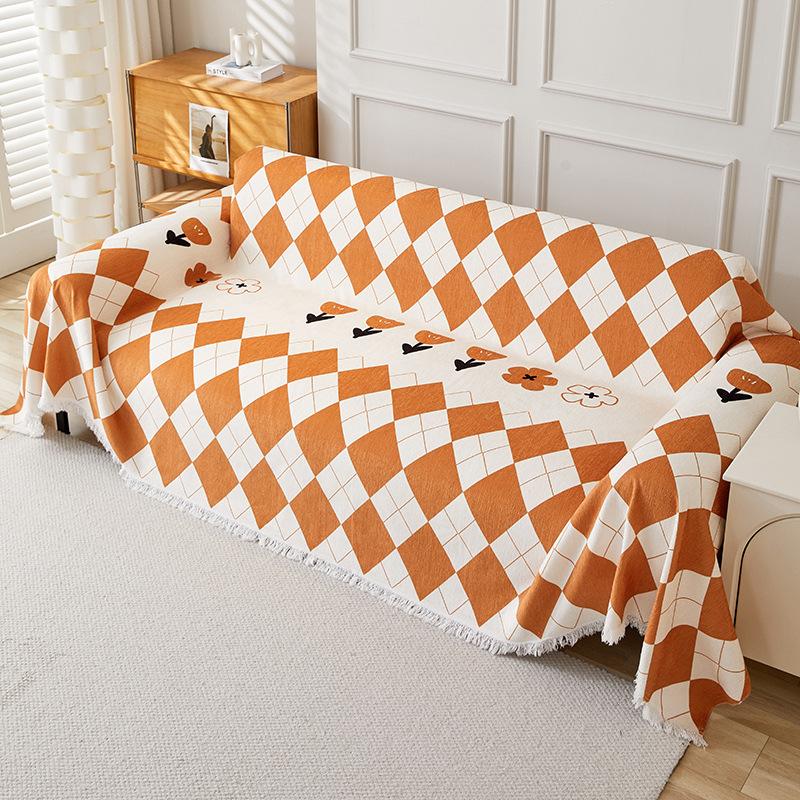 Chenille Boho Style Sofa Towel Dust-proof All-Season Universal for Living Room Camping Picnic Large Blanket Leisure Beach Towel