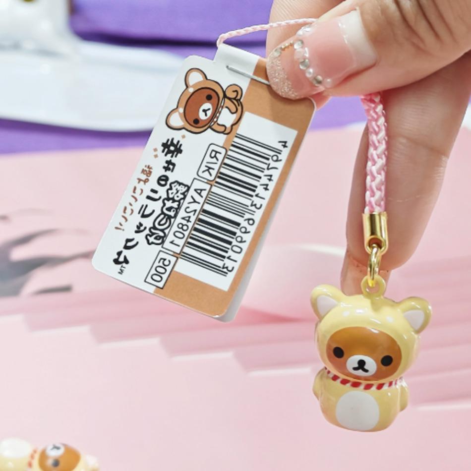 New Mount Fuji Rilakkuma Kiiroitori Cartoon Easy Bear Bell Keychain Backpack Cute Pendant Phone Charm Keychain Bag Accessories