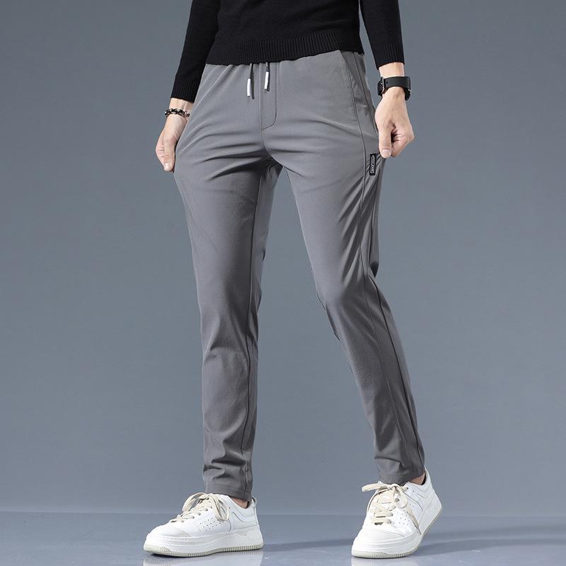 Ice-Silk Casual Trousers for Men Loose-Fit Summer New Style Slim-Fit Straight-Leg Trousers Men's Fashionable Versatile Sports Trousers