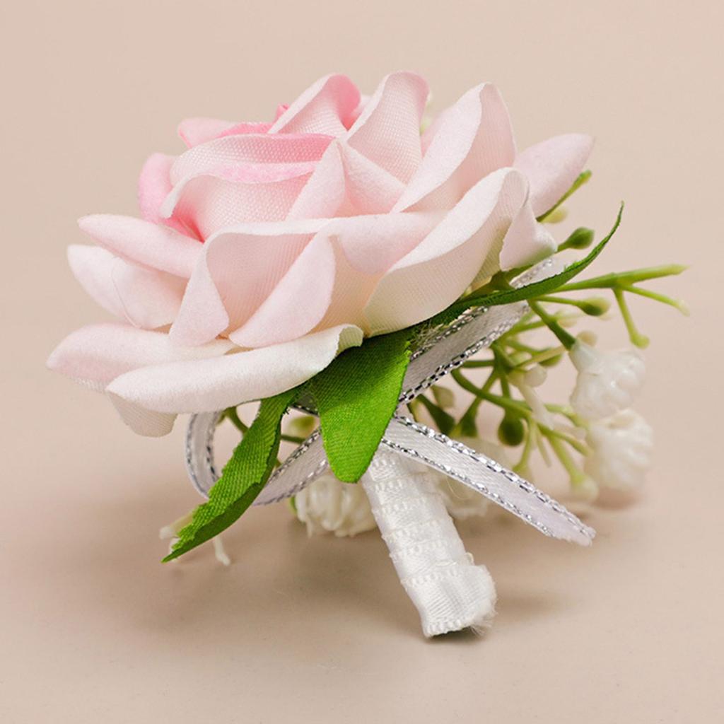 Elegant Wedding Groom Bridal Boutonniere Wrist Corsage Set for Wedding Business Meeting Receptions Wedding Accessories