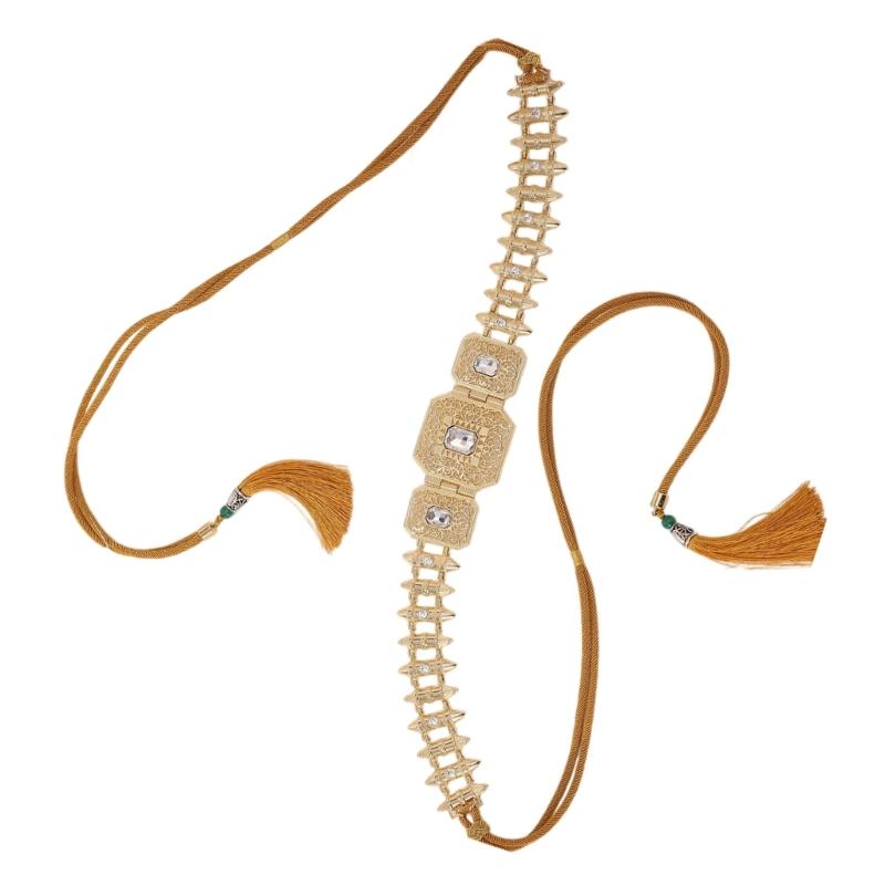 A52E Moroccan Waist Chain Belly Chain Belt Ethnic Wedding Belt Belly Chain for Dress