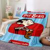 1pc Mr Bean Cartoon Series Flannel Blanket for Super Soft Cute Comfort Blanket for Travel Bedding Couch Sofa Blanket Y73042