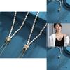 Stylish Long Adjustable Rose Flower Sweater Chain Necklace For Fashionable Outfits