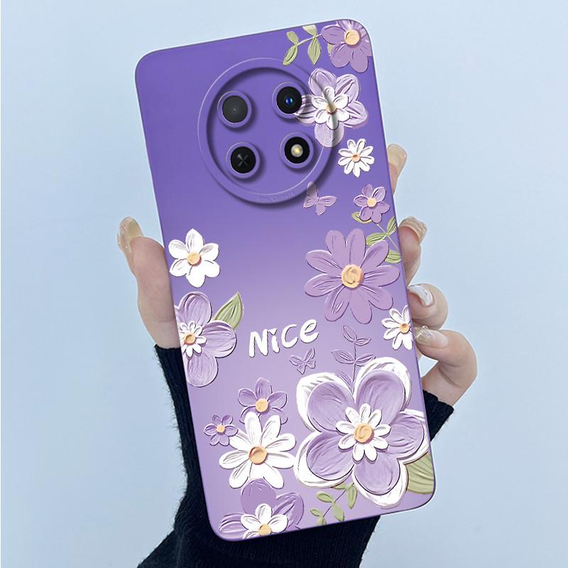 Case For Huawei Nova 14i Phone Case Coque Simplicity Oil Painting Flowers Silicone Soft Back Cover For Huawei Nova14i 14 I Funda