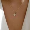 Diamond collarbone chain wholesale European and American jewelry simple versatile alloy flower necklace women's pendant sweater chain