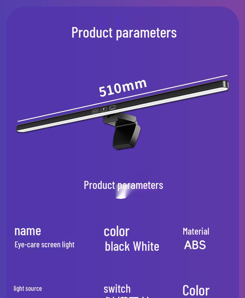 Gebogene Monitor-Augenpflege-Hängeleuchte für Studium & Arbeit