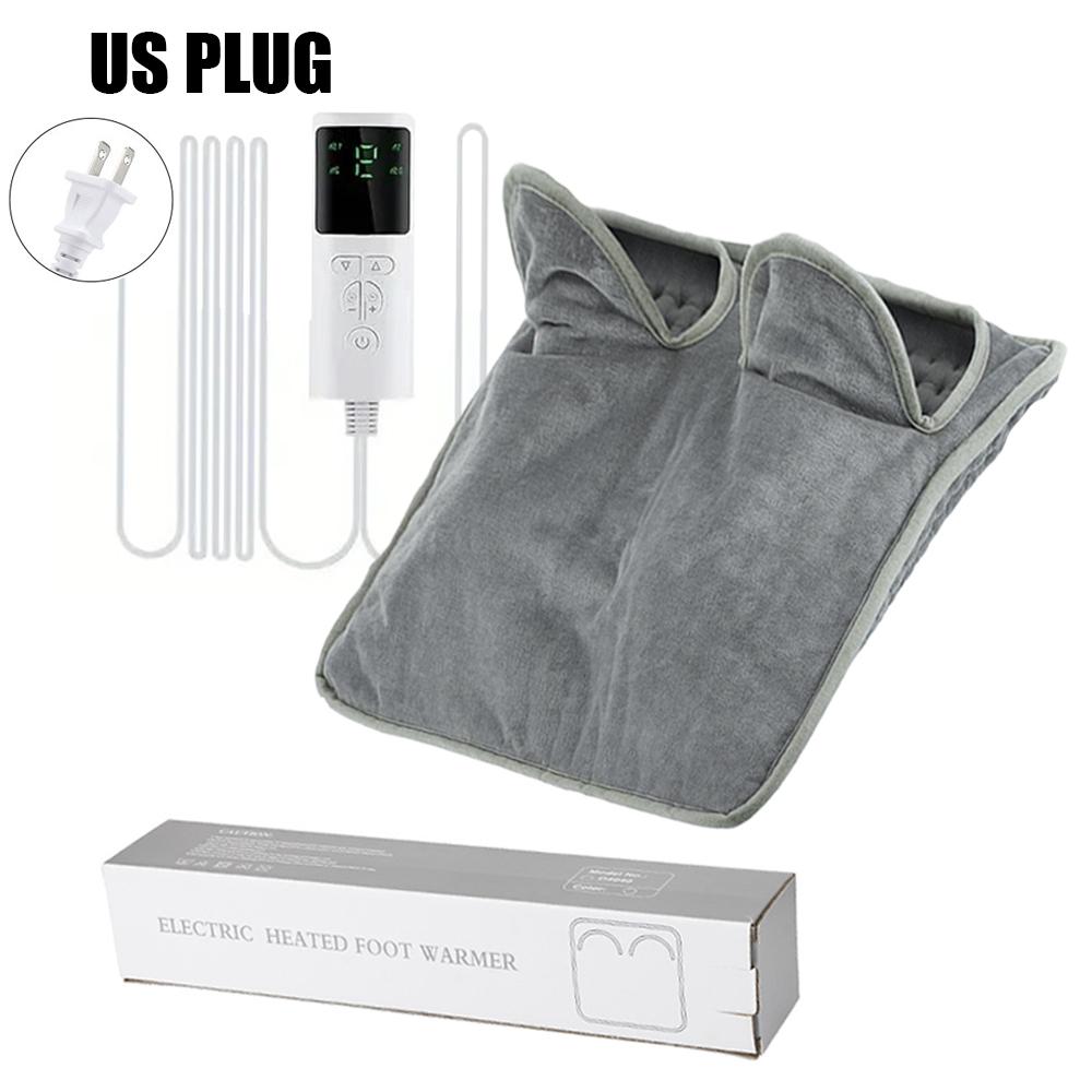 

Электрическая грелка для ног, зимний моющийся нагреватель, 4-скоростной таймер, 9-скоростная регулируемая температура, нагревательная подушка для ног, мягкий домашний коврик для ног, инструмент