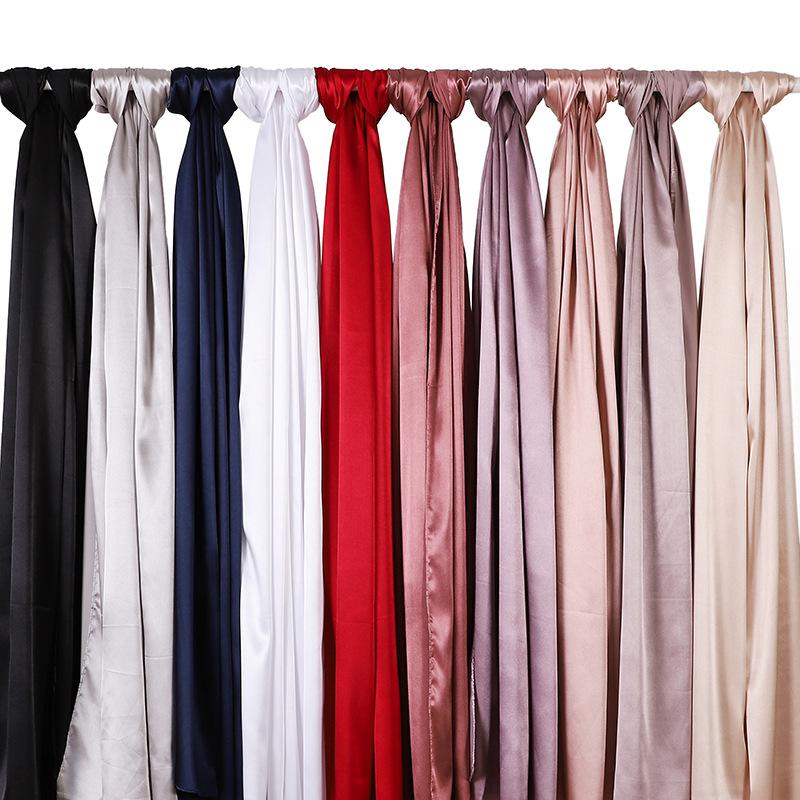 Satin Hijab Malaysia Velvet Satin Silk Hijab For Muslim Satin Silk Hijab Plain Color Muslim Tudung Bawal