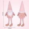 D-FantiX Pink Christmas Valentine Gnomes Decorations, 2Pack Handmade Swedish Tomte Gnome with LED Lighting Nose Scandinavian Figurine Pink Gnomes