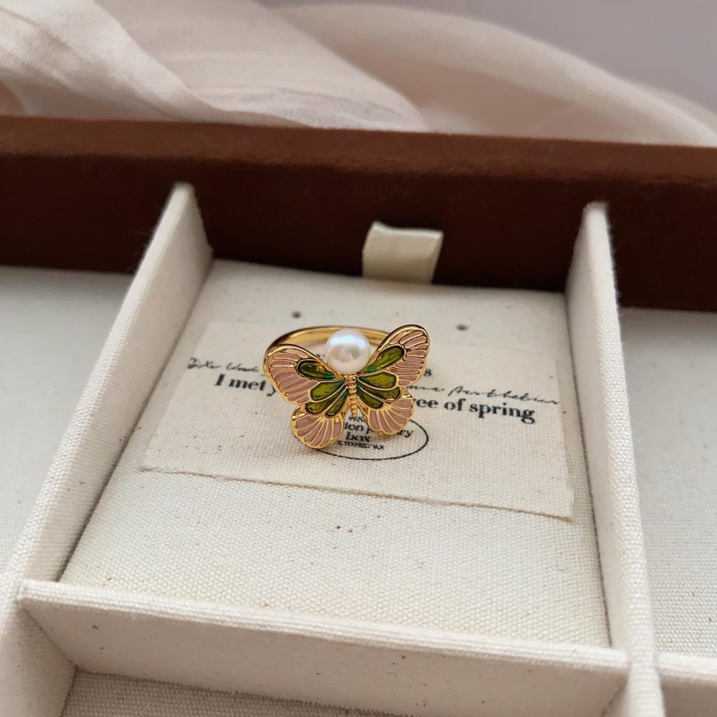French Romantic Style Niche Design Temperament Blogger With High Sense Ring Retro Simple Resin Brown Ring