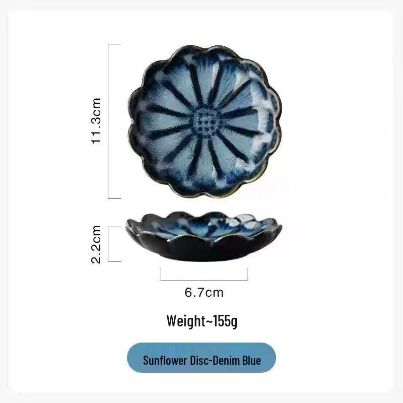 

Японская керамическая тарелка в форме листа лотоса - Идеально подходит для закусок, приправ, холодных блюд, суши и соусов.