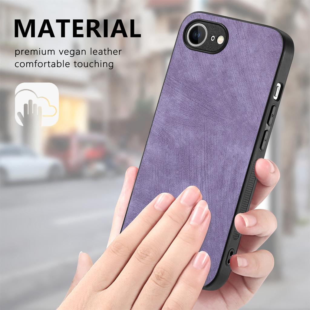 For iPhone 16e Case Shockproof Slim Retro Leather Phone Back Cover