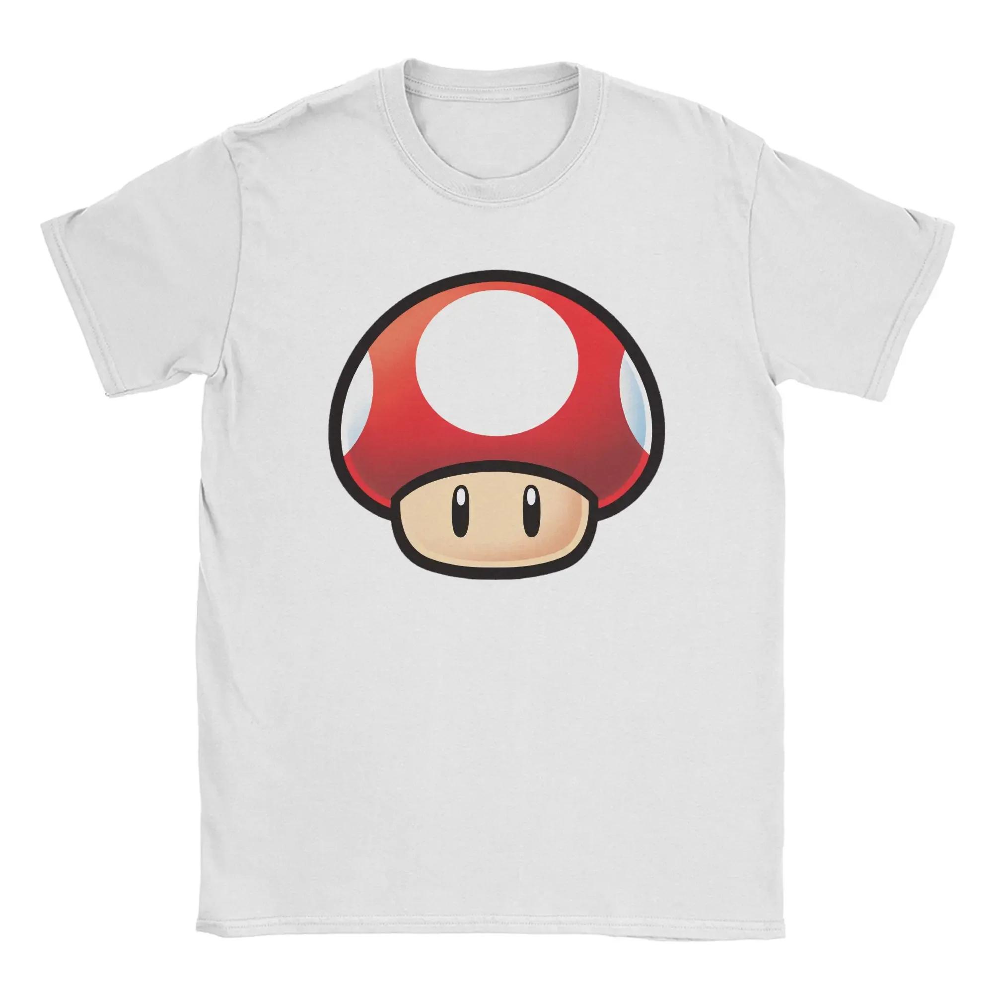 

Miniso Красный Гриб Марио Футболки Мужские Женские Хлопок Винтажные Футболки Круглый Вырез Футболки с Коротким Рукавом Одежда Печать S