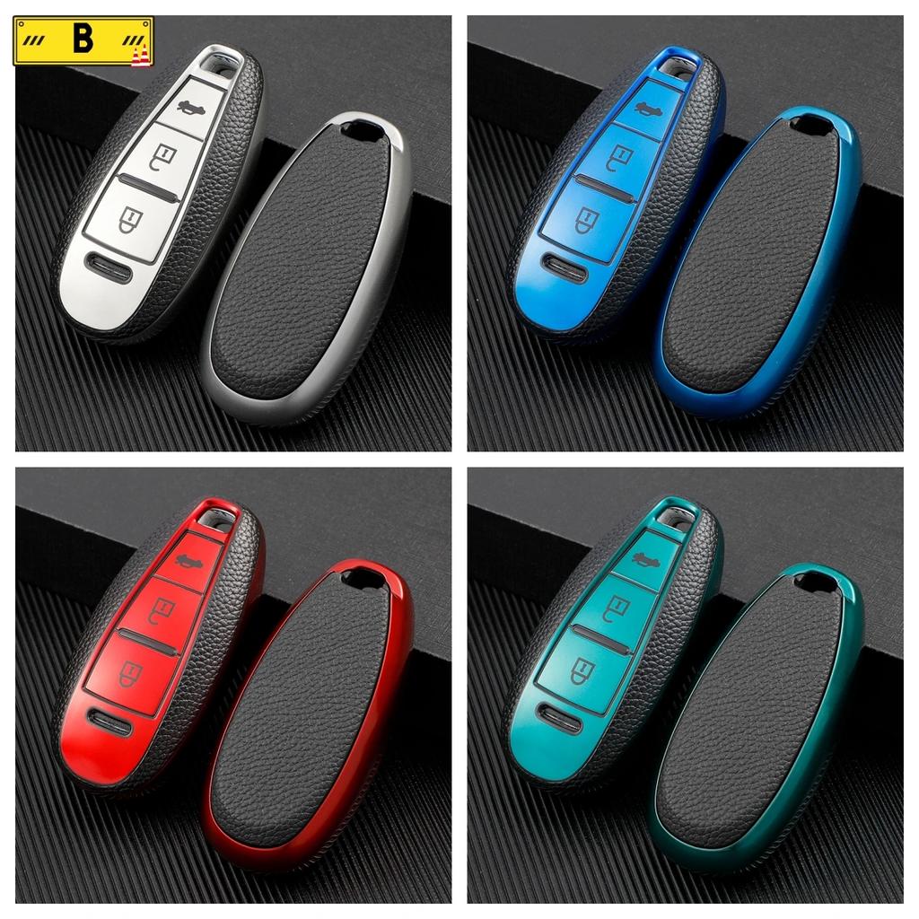 For Suzuki Baleno Ertiga Ciaz Ignis Kizashi Swift SX4 S-cross Vitars TPU Leather Car Smart Key Cover Case Bag Protector