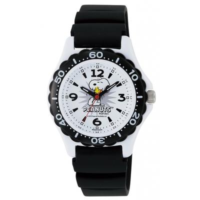 [Citizen Q&Q] Ρολόι Αναλογικό Snoopy Αδιάβροχο λουράκι ουρεθάνης AA96-0016 Λευκό x Μαύρο