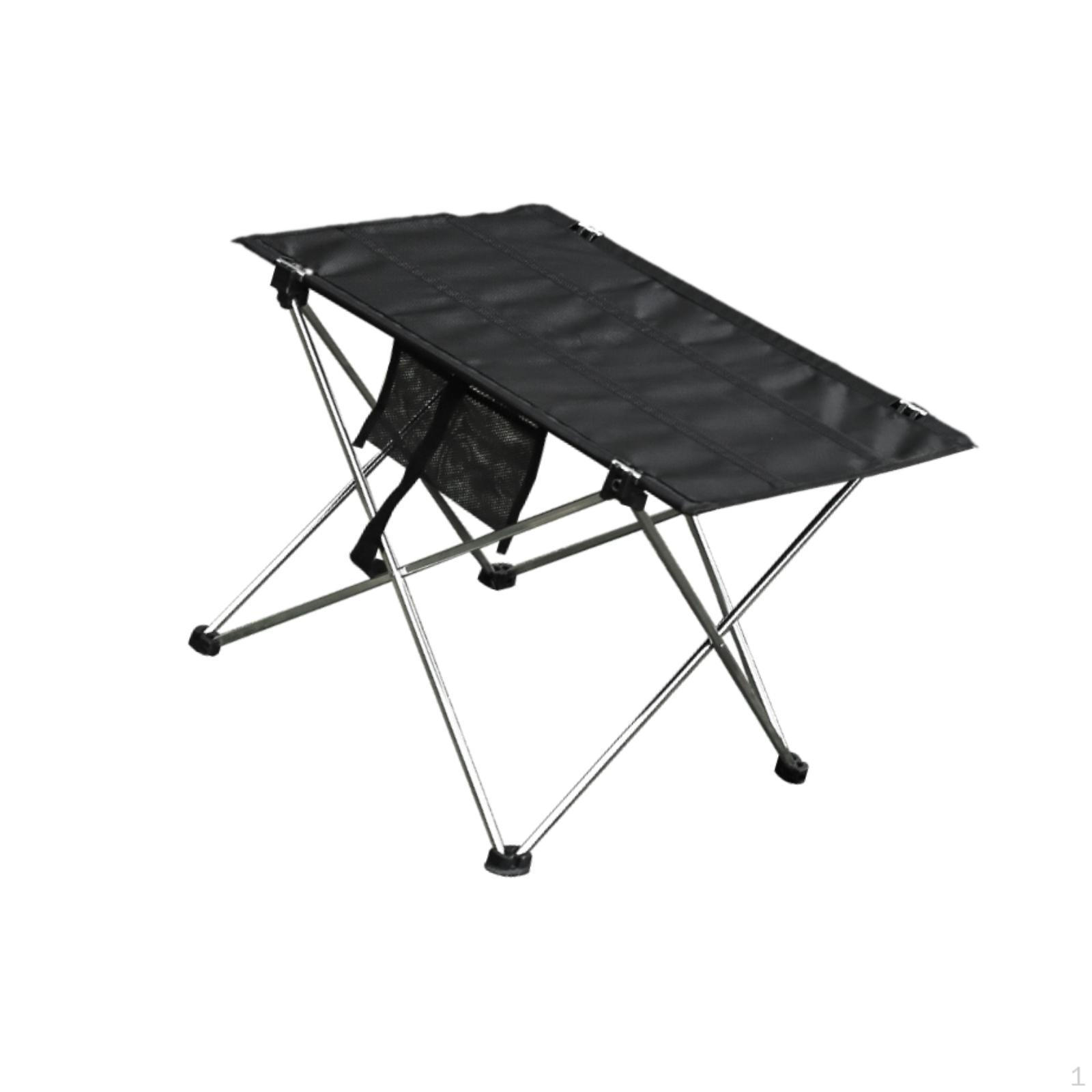 

Outdoor Foldable Desk Beach Vendor Stand Table Accessories Easy to Clean Camping Metal Folding argent
