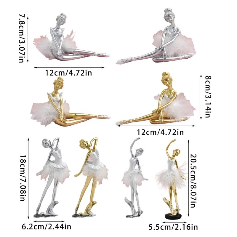 Beautiful Resins Ballerinas Statue Ballet Dancer Figurine Dancing Girl Sculpture for Artistics Home and Office Decors