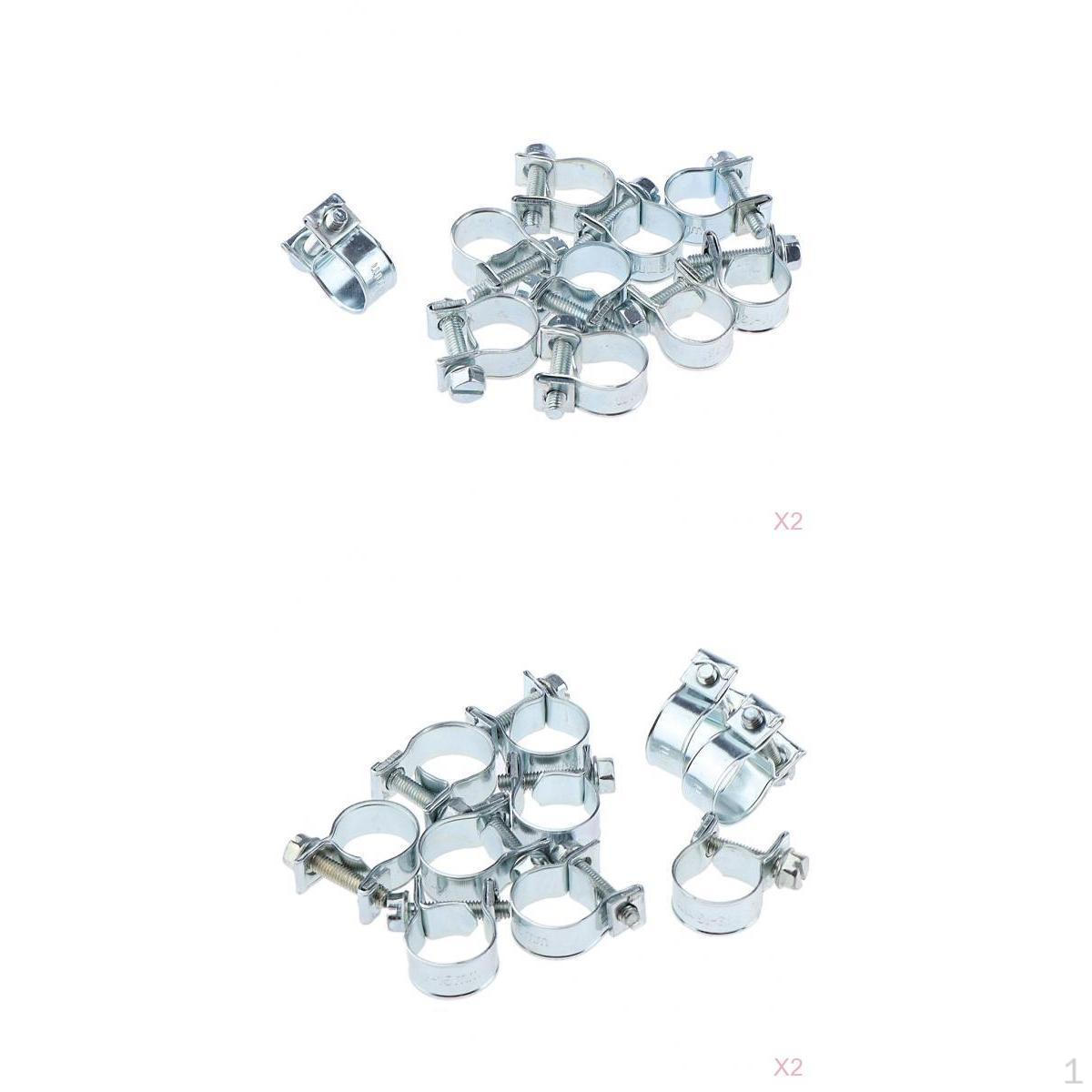 

20 штук регулируемых хомутов для шлангов Ø 11-13 мм и 13-15 мм