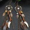 Yunnan Ethnic Bohemian Feather Earrings - Exaggerated No-Pierce Clips for Women