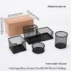 Six-Piece Metal Mesh Desktop Pen Holder and Stationery Storage Set