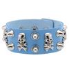 Breites PU-Leder Totenkopf Kegel Nieten Armband, Gothic Punk Verstellbares Druckknopf Handgelenkband Unisex Rock Handgelenkband