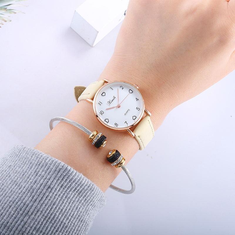 Tide Small Fresh Versatile Soft Sister College Style Fashion Love Dial Wrist Watch Student Female, Direct Supply