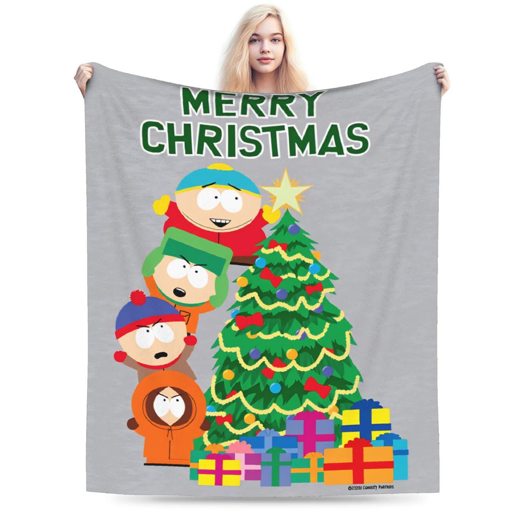 Soft Warm Blanket Southes Cartoon Parks Boy Girl Plush Throw Blanket Street Trend Couch Bed Flannel Bedspread Sofa Bed Cover