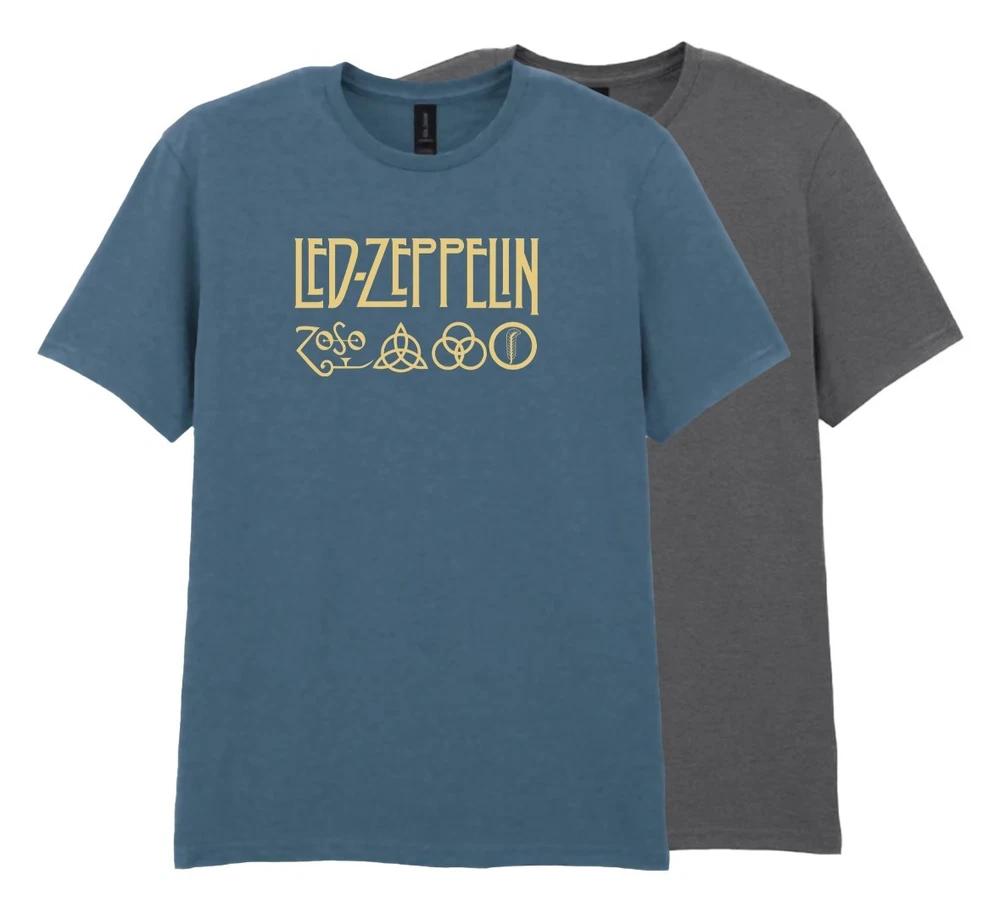 Led Zeppelin symbols Tshirt Hard rock heavy metal tee gift for music lovers L