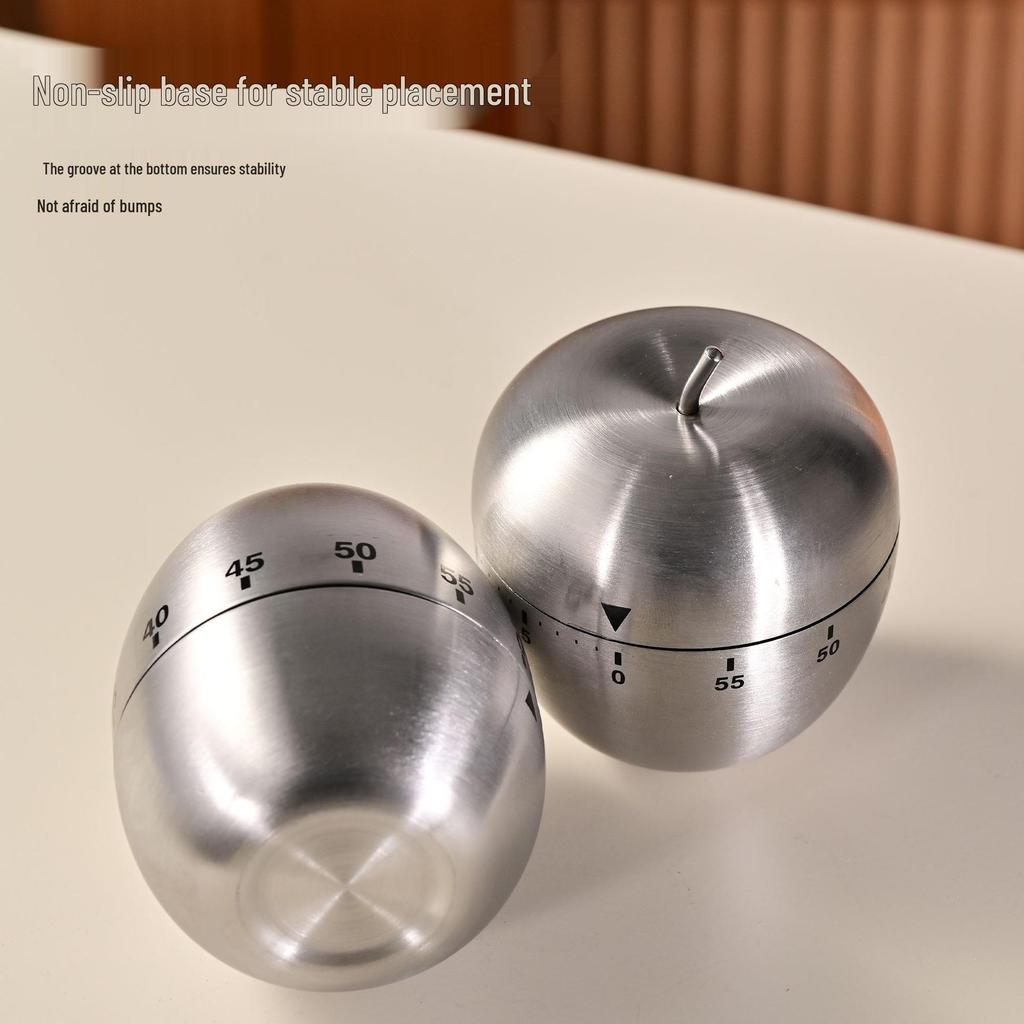 Stainless Steel Mechanical Kitchen & Study Timer - No Battery Required