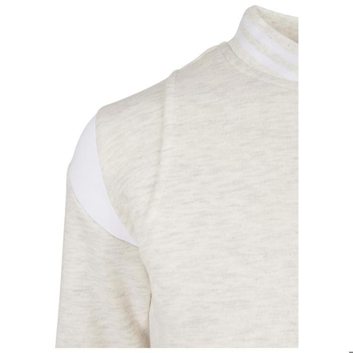 Blouson Femme - Urban Classics - College - Sportif - Grandes Tailles - Gris Clair/blanc