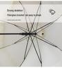 Lolita Pure White & Black Pagoda Umbrella - Fresh Style, Windproof Sun & Rain Umbrella with Curved Handle, Ideal for Weddings & Ceremonies