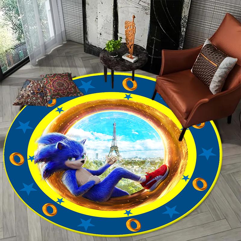 Sonic Adventure Printed Chair Rug for Home Office Use, Living Room Kitchen Game Room Round Carpet