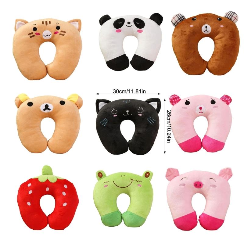 Breathable Travel U Shape Neck Pillow Lightweight Compacts Cartoon Animal Cushion For Airplanes Car And Office Comfort