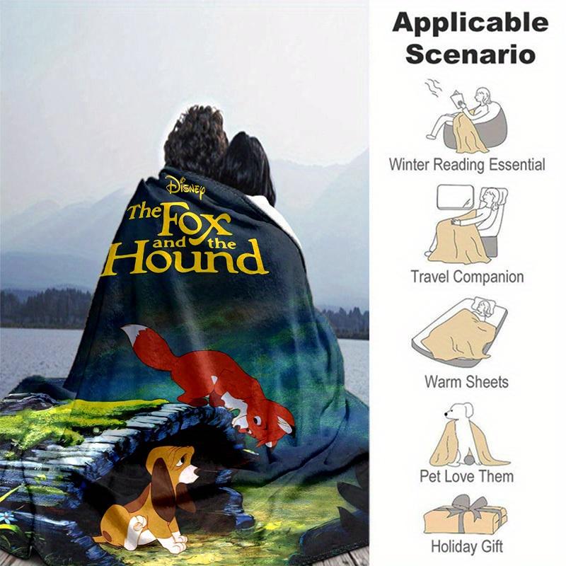 1pc, Disney The Fox and The Hound Home Decorative Throw Blanket, Soft Coverlet for Couch, Bed, Travel, Camping